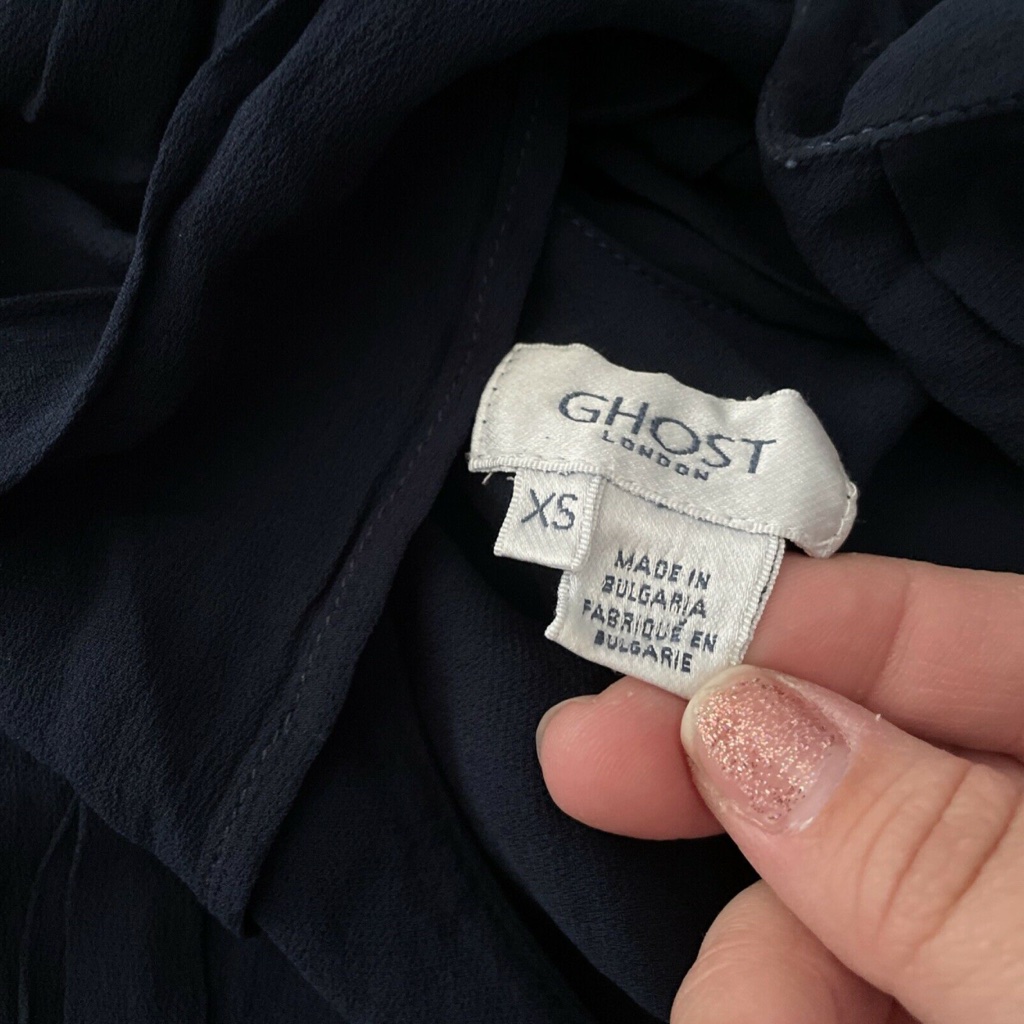 New Ghost London [ Xs ] Hollywood Claudia Cowl Back Gown In Navy Blue — image 6 of 8